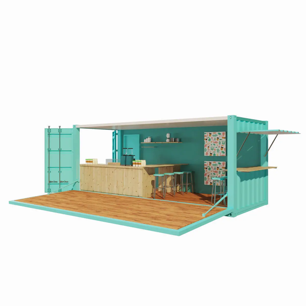 Modern Style Container Shop Coffee Shop Mini Bar Snack Box Food Station Shipping Container Shop For Sale
