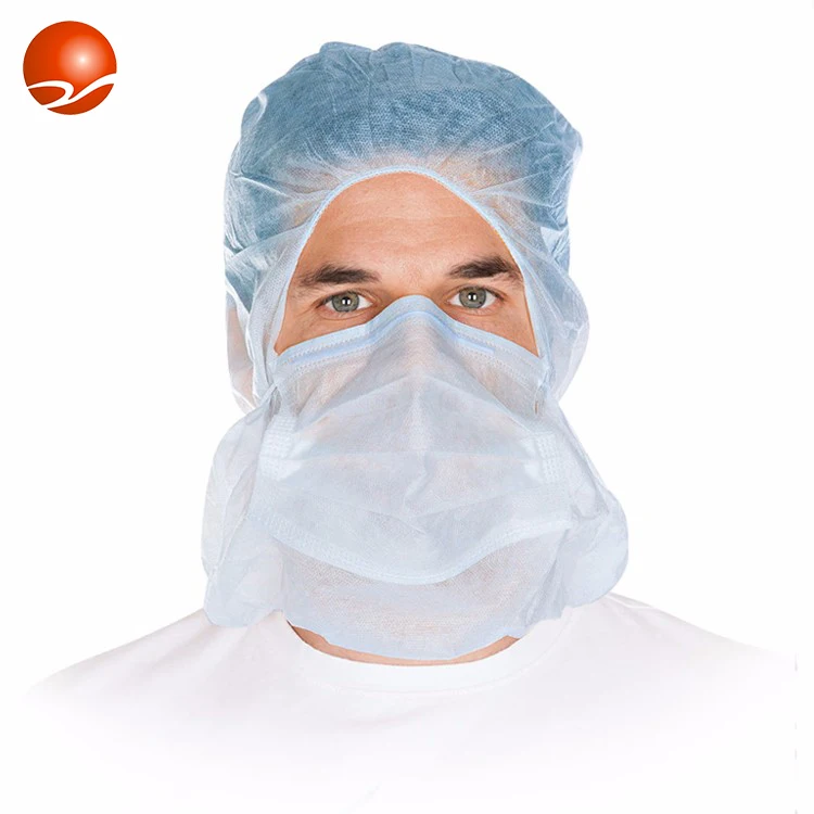 Disposable High Quality Wholesale Colorful Hood Head Cover Astronaut Cap with 3ply Face Mask