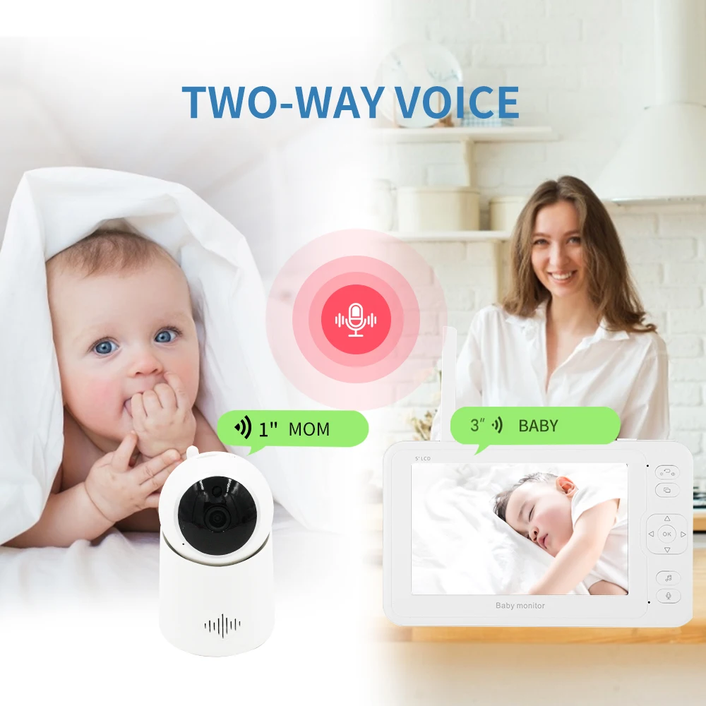 1080P HD 5inc h LCDVideo Baby Monitor  Night Vision  Baby monitor