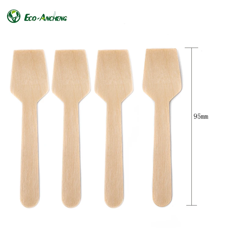 Wholesale Tasting Disposable Wooden Ice Cream Scoop Honey Wood Spoon In Bulk