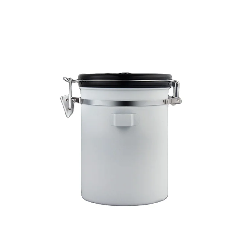 Coffee Container with co2 Valve Stainless Steel Airtight Lid Preserves Freshness For Coffee Beans Storage Canister Premium