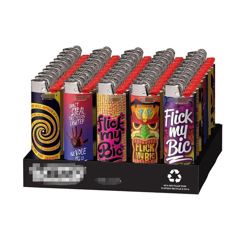 Custom Logo Lighters Disposable and Refillable Plastic Torch for Business Gifts Classic Design for Cigarette Usage