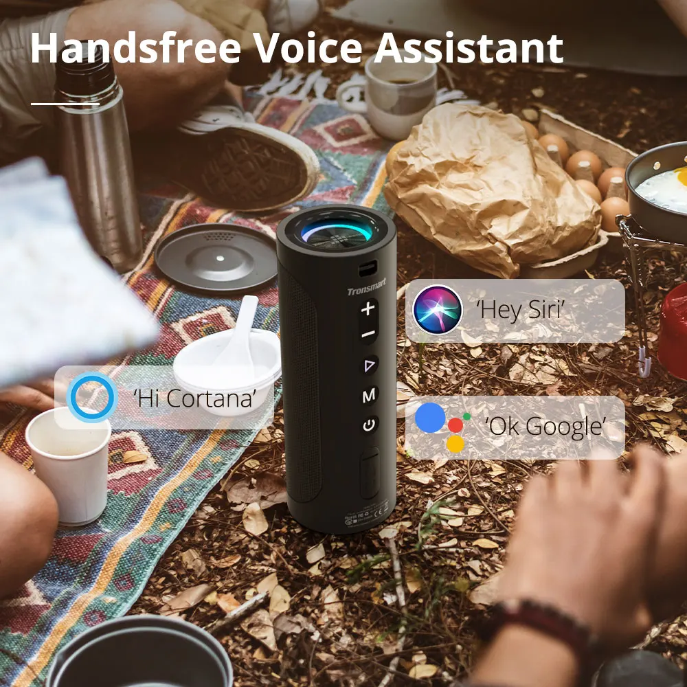 45W power Wholesale Official Tronsmart T6 Pro Portable Speaker TrueWireless sound, Wireless Compatible, Cylindrical