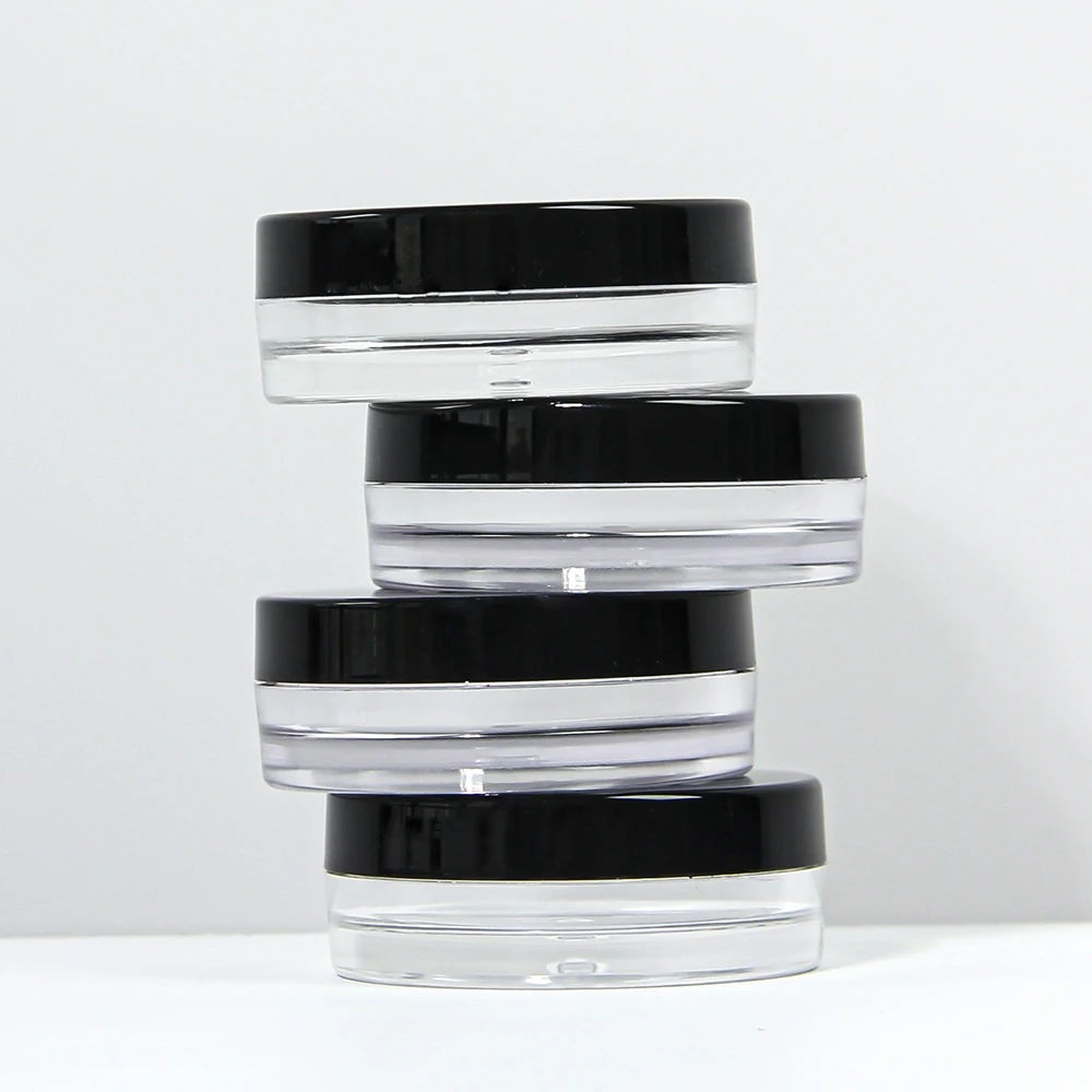 Free Sample 10g Clear Plastic Small Jar Empty Cosmetic Packaging for Eye Cream Lip Balm Container Mini Loose Powder Jar