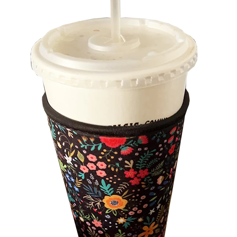 Factory Custom Make Reusable Sublimation Printing Insulated 3 Size Neoprene coffee Cup Sleeve Iced Beverages Holder