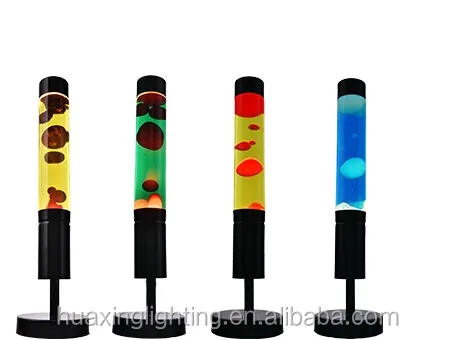 
15 inch fashionable luxury designer union ocean blue color cylinder floor shaped decor 3d led glitter light bedside lava lamp 