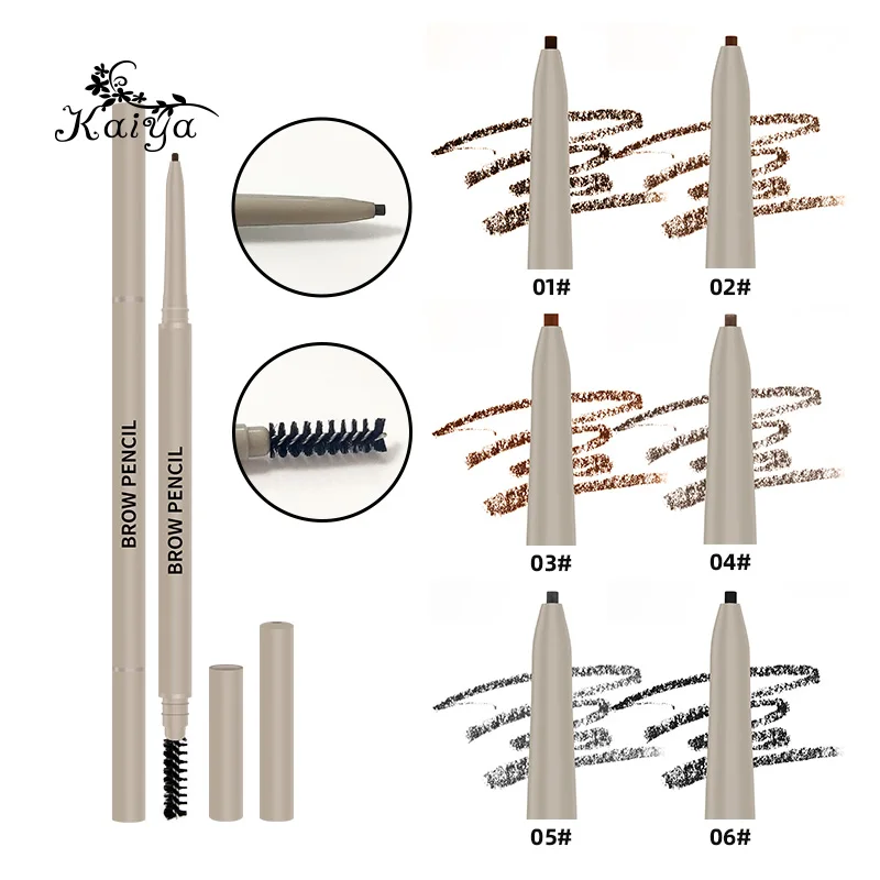 Hot sale makeup eye brow ultra fine pen long lasting natural creamy skinny slim private label custom eyebrow pencil