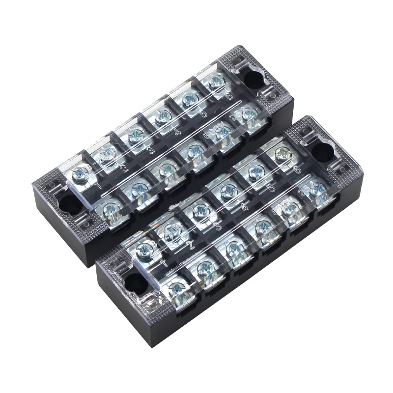 TB-2506 TB Series Electric Brass Conductor Double Row Barrier Fixed Screw Terminal Block