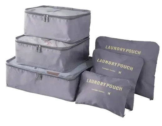 fashion 6 pcs compression luggage  personal packing cubes travel bag wholesale Packing Cubes laundry pouch