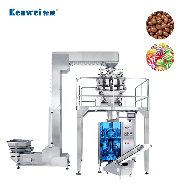 High-accuracy standard multihead weigher weighing and counting bagging chocolate beans packing machine