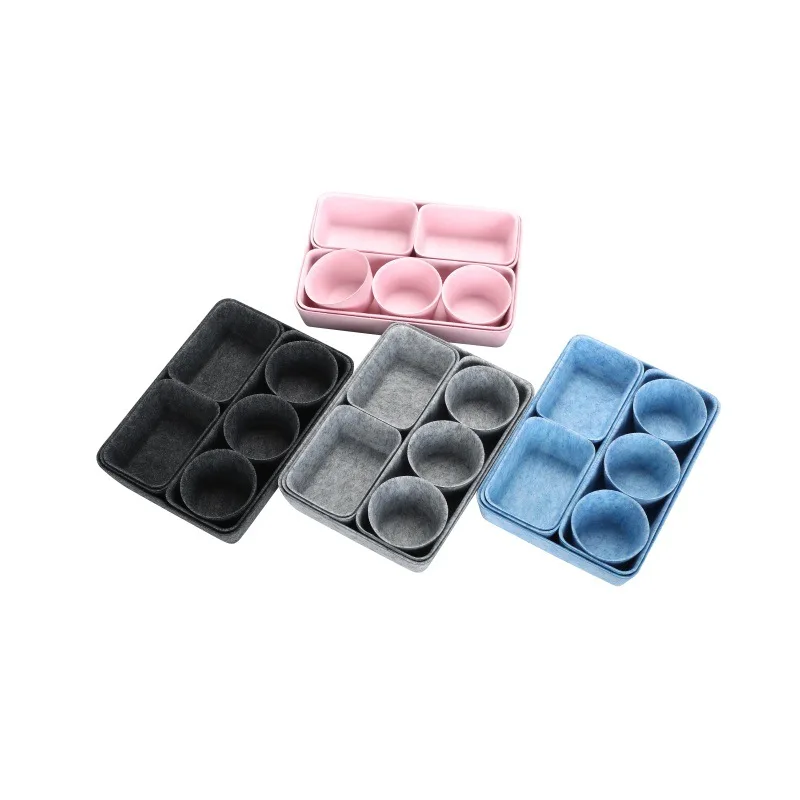 One-piece 8-piece storage felt box home accessories box fashion felt storage boxrange of cosmetics medicine toys
