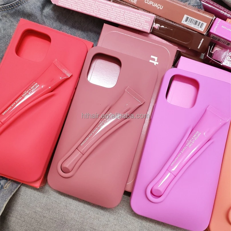 wholesale shimmery plumping lip gloss with shea butter cruelty free vegan liquid tinted lip balm oil with phone case