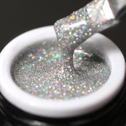 HS New Arrival Laser Effect UV Nail Polish Private Label Holographic Glitter Gel Polish