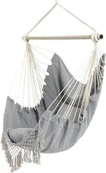 Hammock Chair Hanging Chair Swing Chair for Bedroom Indoor Outdoor with Iron bar