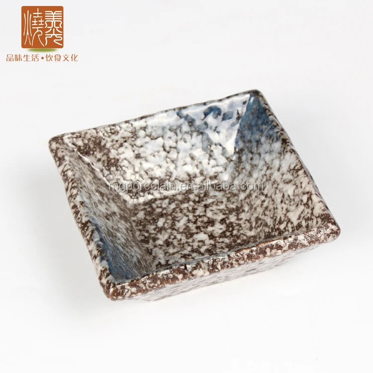 Japanese Korean cuisine ceramic tableware stoneware square soy sauce dish