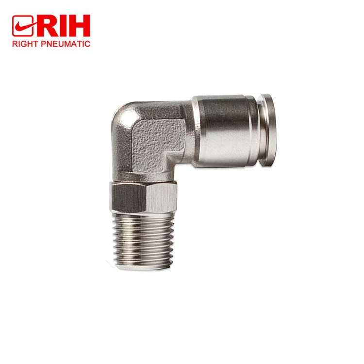 MPL joint copper nickel plated elbow joint PL full copper external thread 90 degree right angle gas pipe quick insert