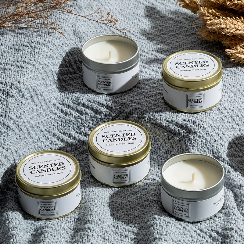 Small Iron Jar Aromatherapy Long Lasting Burn Natural Plant Wax Tin Candle Private Label Scented Candles