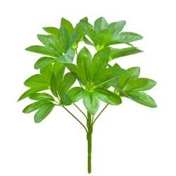 Evergreen Foliage Outdoor Landscaping Decorative Ornamental Wholesale 9 Heads Schefflera Octophylla Artificial Plants Leaves