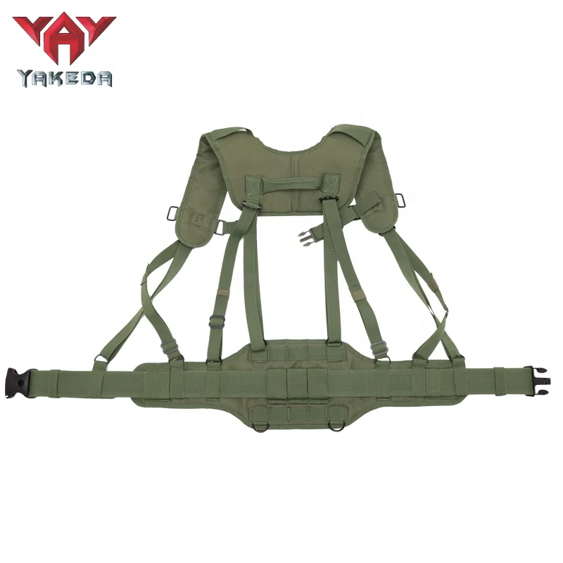 Preorder Yakeda OD Green Combo Patrol Belt Load Bearing Battle Belt With Harness and Pack Tactical Equipment