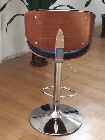 Mecco office chair bar stool height adjustable pod use leather wood chair