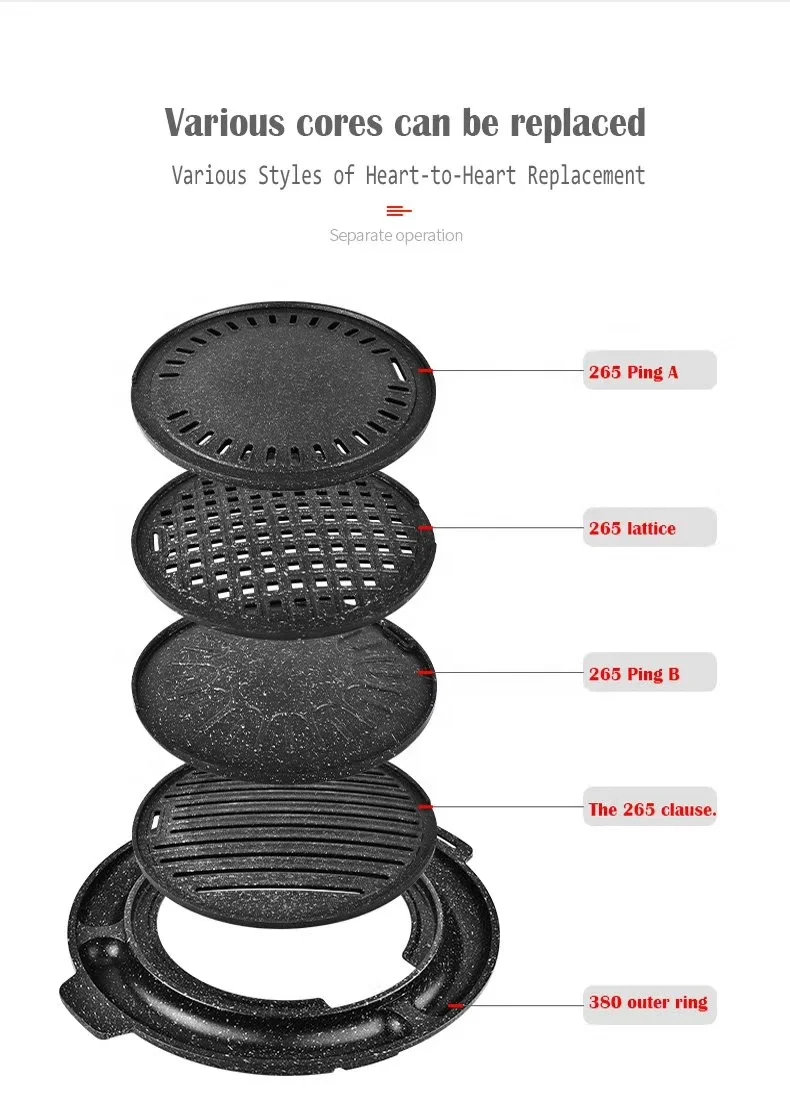 multi-roasting pan korean restaurant pan fried metal aluminum round bbq grill pan