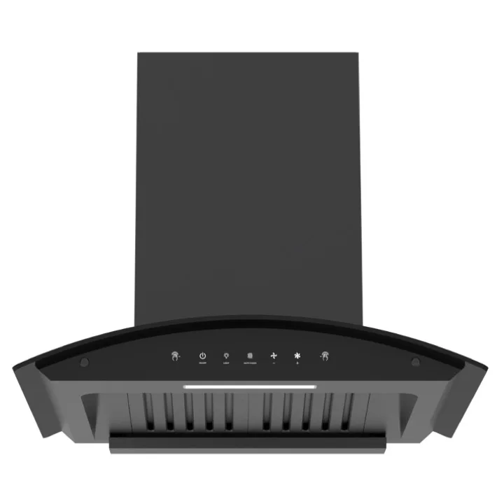 powerful 3 Speed Fan, black range hood with Push Button Controls, LED Lighting range hood