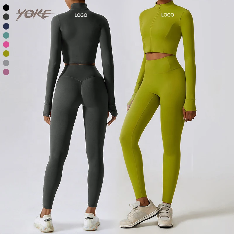 Yoke Zipper New Style Slimming Fit Long Sleeved Quick Drying Fitness Outdoor Running Yoga Jacket For Women