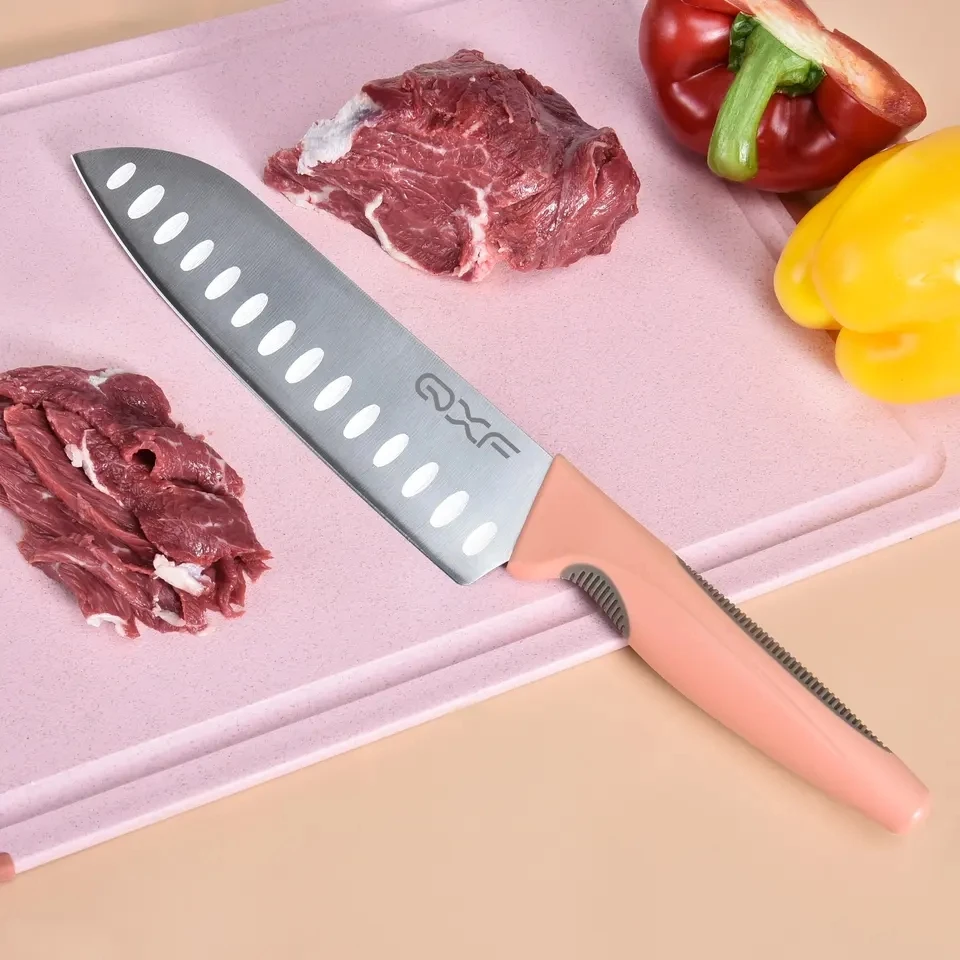 Новое поступление антипригарные ножи из нержавеющей стали японский нож Santoku ультра острые 7-дюймовые с пластиковой ручкой