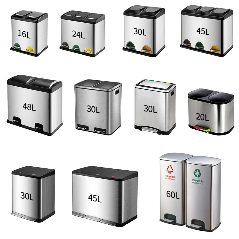 Hotel lobby metal drops stainless steel wet tissues trash cans