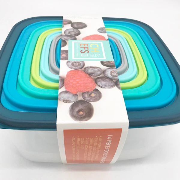 7pcs square plastic food storage container set
