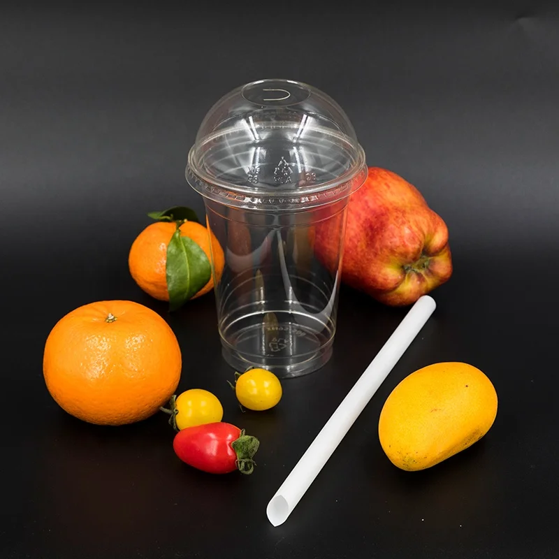 Disposable PLA Transparent cool Drinking Cups Biodegradable transparent cold drink cup  for milk tea shops