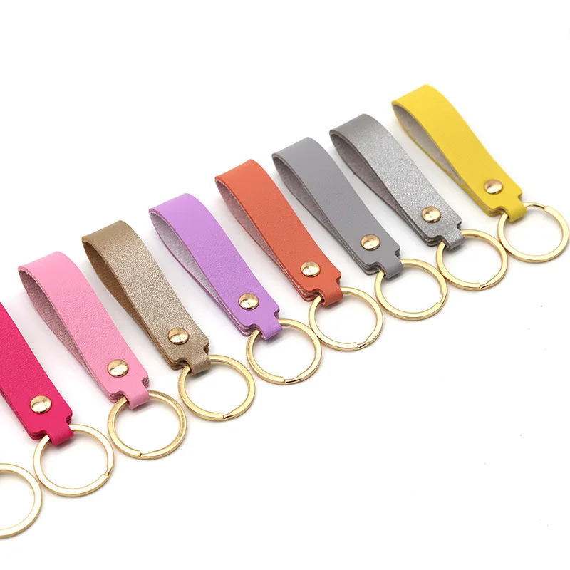 BSBH Promotion Cheap Souvenir Custom Logo Unique Long Leather Rope KeyChain For Car Hand