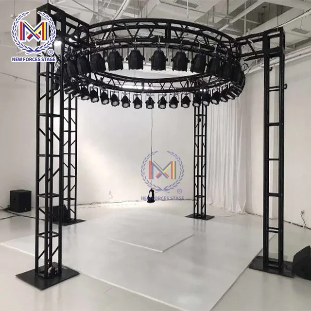 Алюминиевая ферма, круглая черная Ферма для сцены, для диджейской будки, концерта/мероприятия