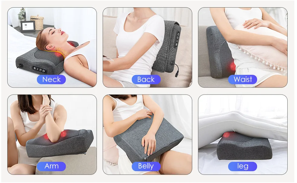 Shiatsu Neck Massager Pillow- Neck and Back Massager with Heat & Flexible Massage Nodes