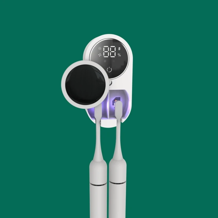 wall mounted Intelligent automatic sensing mini portable  toothbrush sanitizer USB rechargeable for two toothbrushes