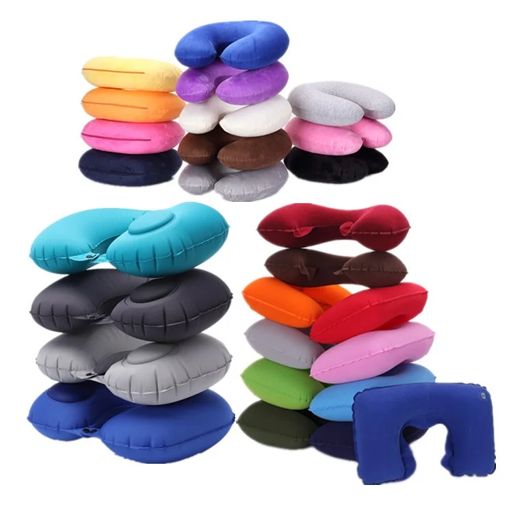 Custom Logo U-shape Inflatable Neck Pillow Set Airline amenity kit
