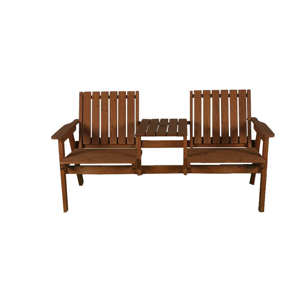 Chinese manufacturer supply lounge comfy chairs outdoor patio wooden garden double chair