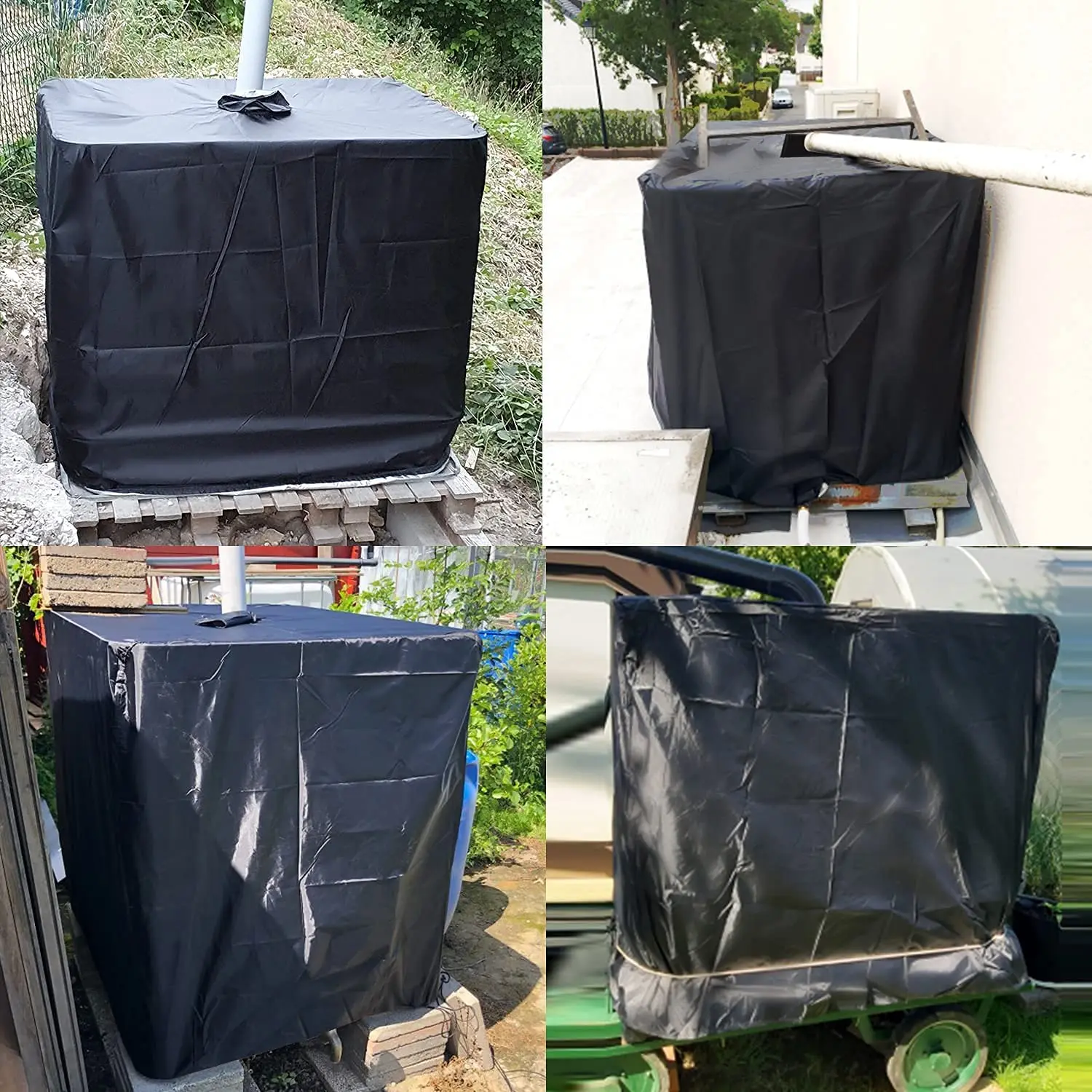 2022 Heavy 1000l Outdoor 275 Gallon Rain Barrel 420d Waterproof Water Tank Protective Cover