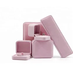 Wholesale velvet Jewelry Box customized Bracelet Necklace Earring Ring Box Jewelry Packaging Box