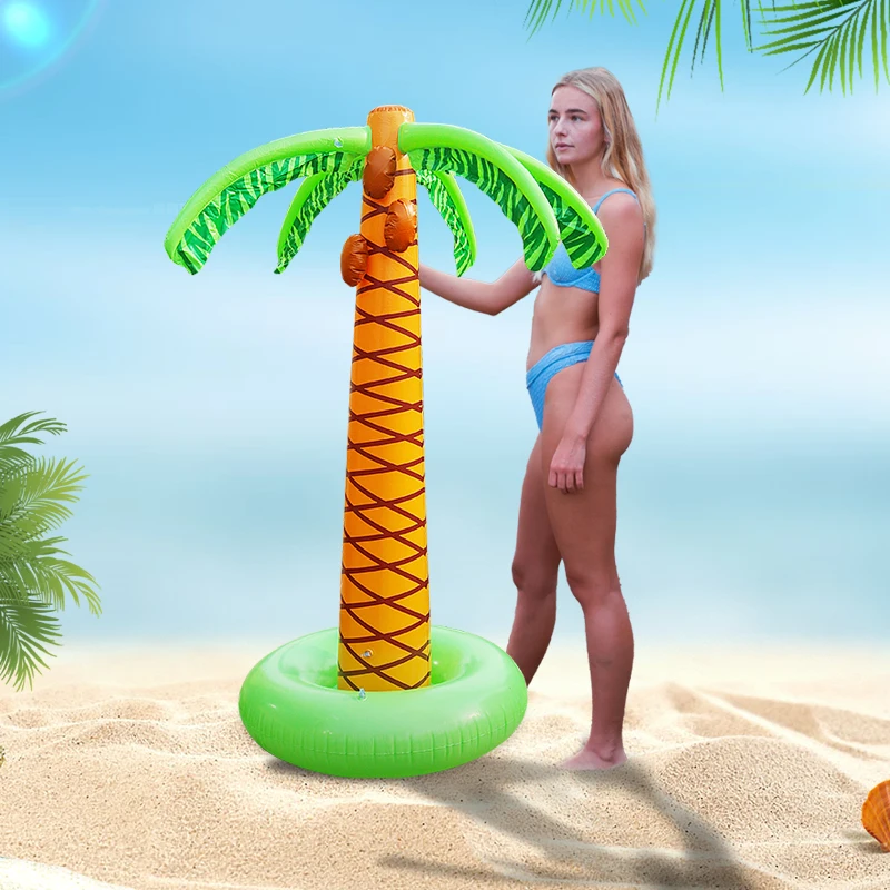 Inflatable Coconut Tree Patio Ornament Toys for Children and Families in Summer Outdoor Beach Backyard Play Toys