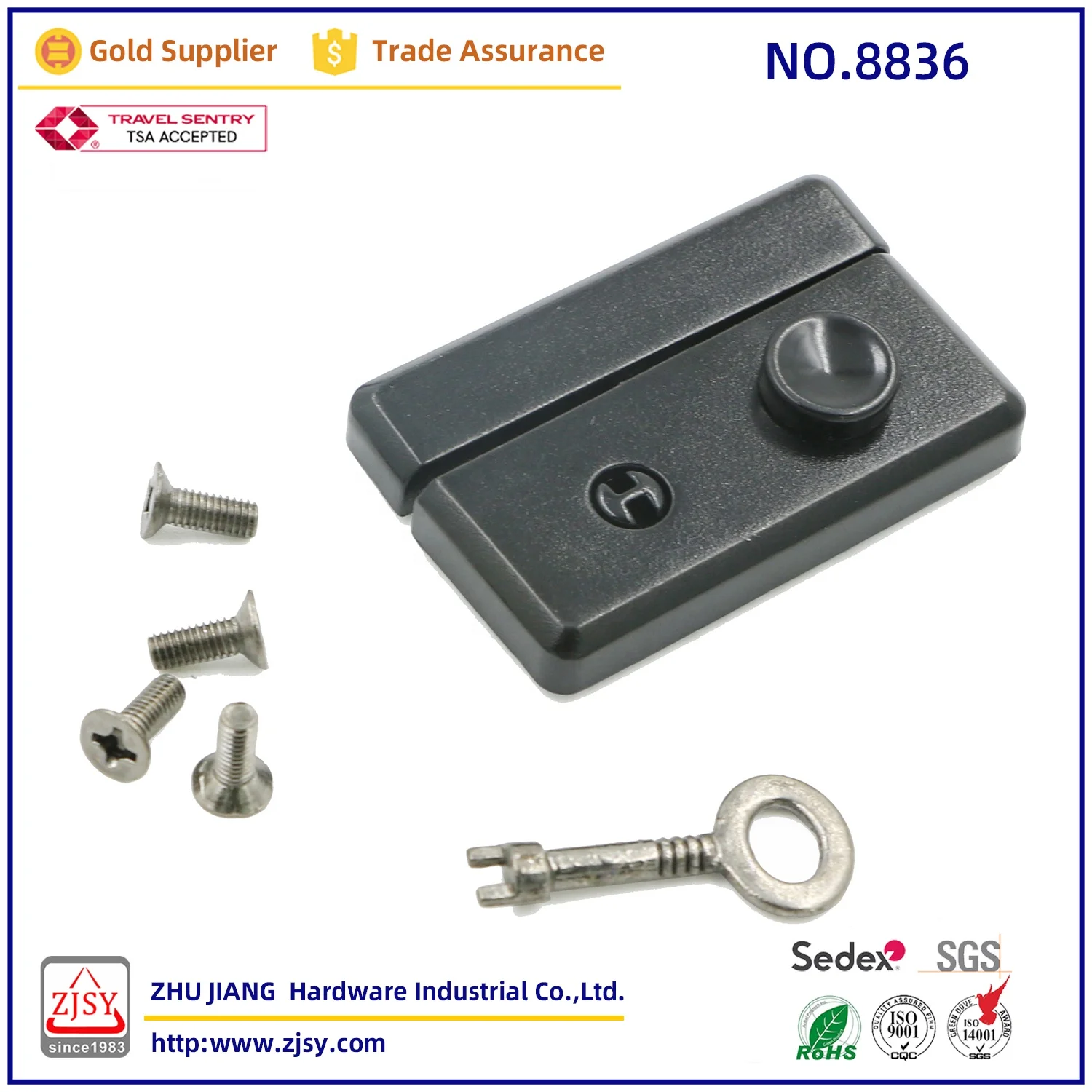 8836 hot selling products with lock buckle pair lock fashion gift box lock factory direct sales case hardware accessories