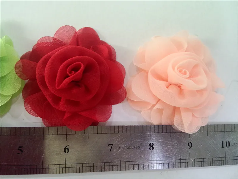 30 шт./лот, 2,5 'мини-платье из шифона с цветочным принтом повязка на голову, с розочками, ремесло, завязка для волос; Головные повязки с цветком Аксессуары 29 цветов в наличии