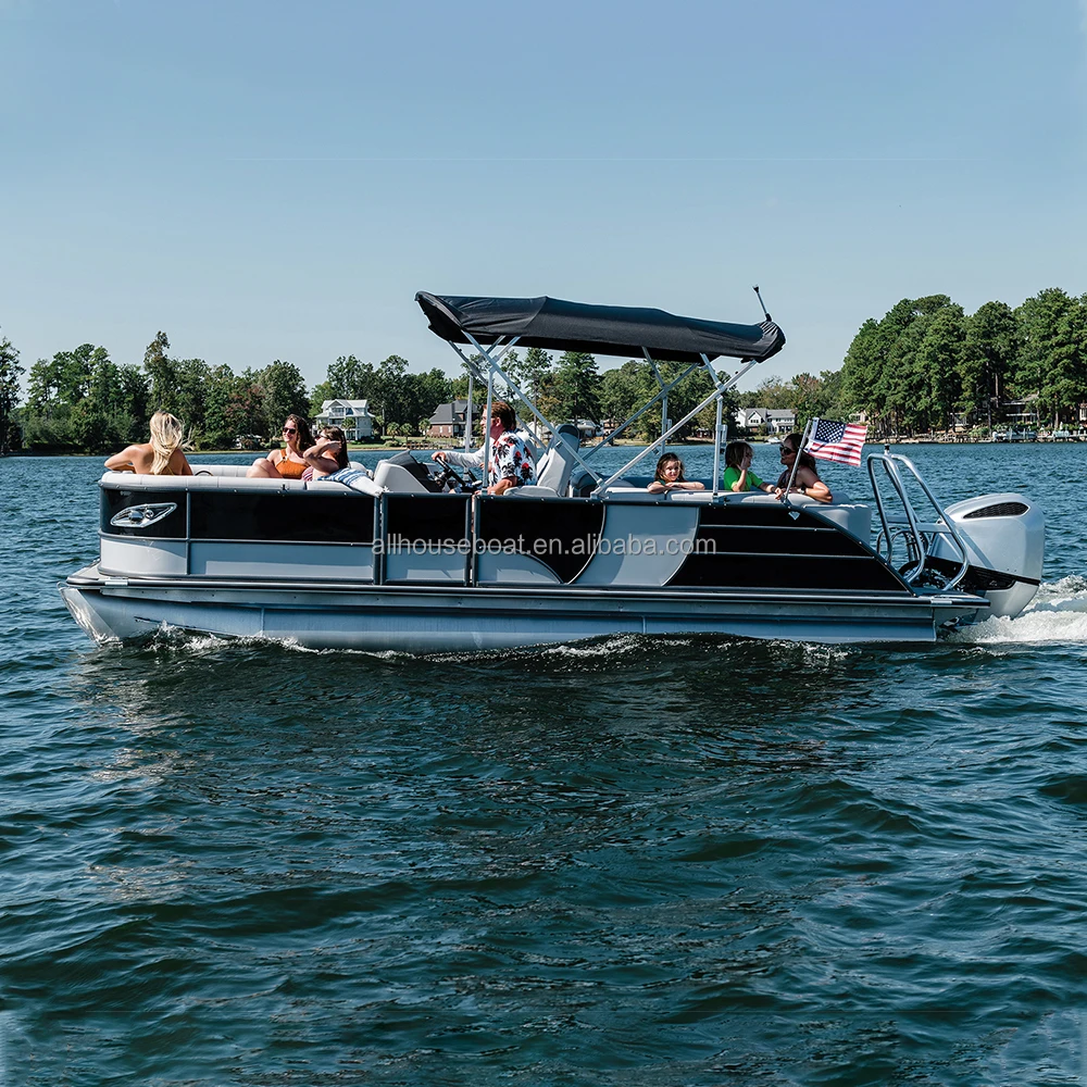 2024 New Luxury Aluminum Catamaran Yacht Fish And Cruise Family Party Barge Pontoon Boat For Sale