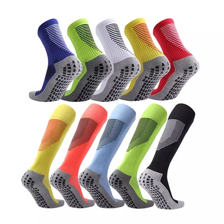 Custom logo Stripe Grip Non Anti Slip Knee Men Football Breathable Long Sport Socks