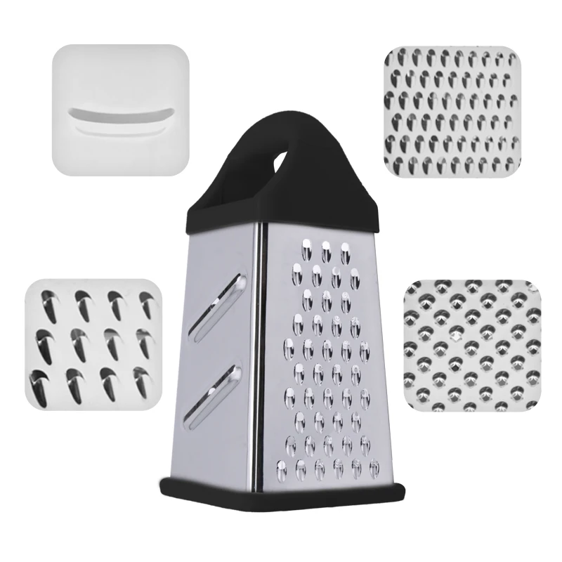 Multifunction kitchen gadgets zester slicer vegetable chocolate lemon grater shredder 4 sided box cheese grater with container