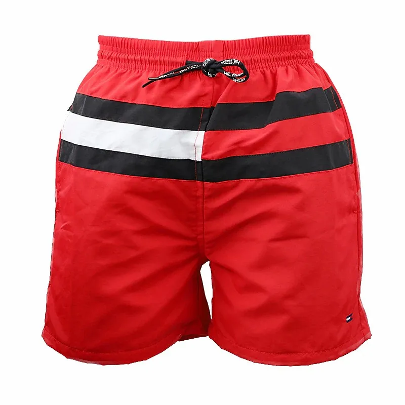 New Swim Trunks Board Drawstring Elastic Waist Block Comfort Breathable Short Casual Holiday mens running shorts