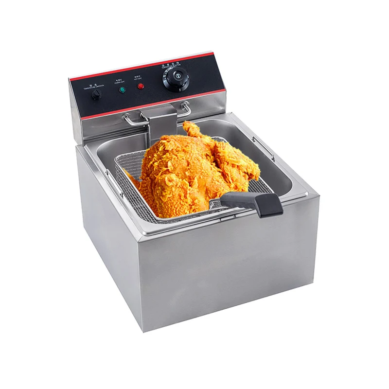 Philippines 10L Kilocapacity Electric Bbq Deep Fat Fryer 1800W Commercial French Fries Fryer With Exhaust