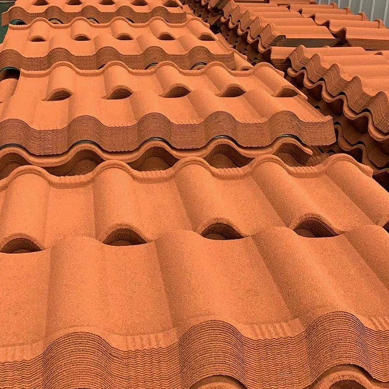 Nigeria Oem High Quality Stone Granules Coated Metal Roof Tile Al Zn Stone Roof Tiles Price