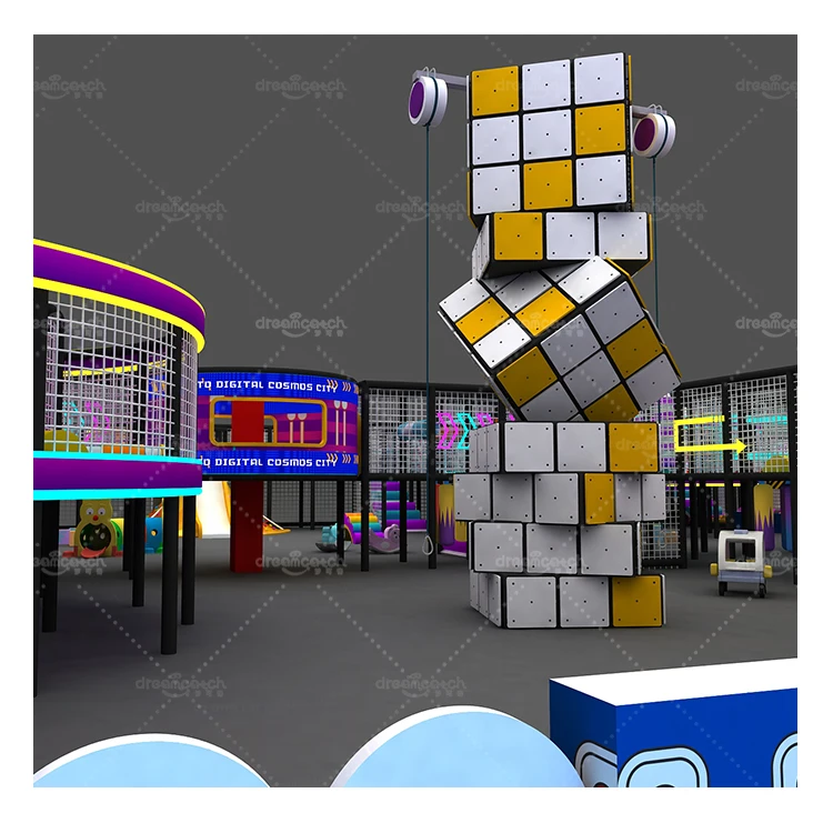 Big Maze Adults Kids Adventure Play Ball Pool Large Crazy Slides Indoor Playground with LED Neon Lights