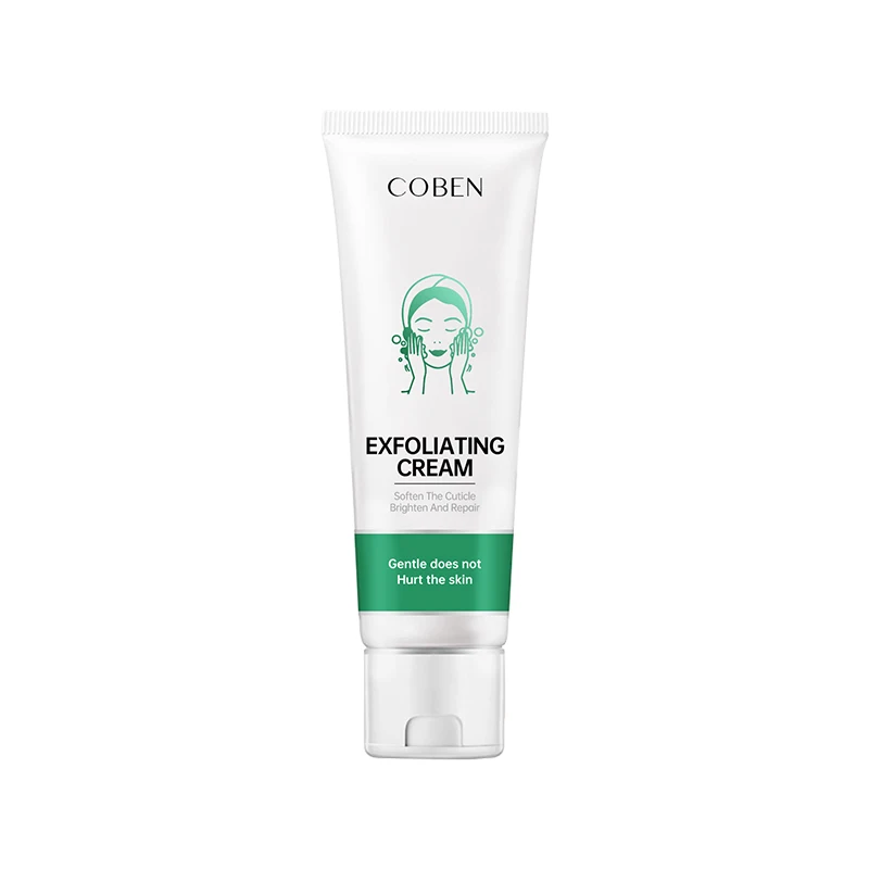 COBEN Private label hot sale face exfoliating cream for softening cuticle clean pores soothe moisturize brighten skin scrub